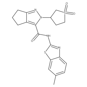2-(1,1-dioxidotetrahydrothiophen-3-yl)-N-(6-methylbenzo[d]thiazol-2-yl)-2,4,5,6-tetrahydrocyclopenta[c]pyrazole-3-carboxamide Structure