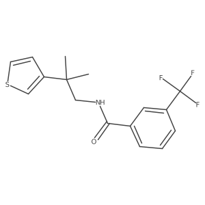 N-(2-methyl-2-(thiophen-3-yl)propyl)-3-(trifluoromethyl)benzamide结构式
