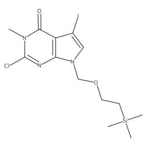 2-Chloro-5-iodo-3-methyl-7-(2-trimethylsilylethoxymethyl)pyrrolo[2,3-d]pyrimidin-4-one结构式