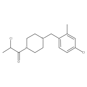 2-Chloro-1-[4-[(4-chloro-2-methylphenyl)methyl]piperazin-1-yl]propan-1-one结构式