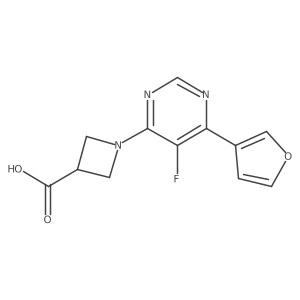 1-[5-Fluoro-6-(furan-3-yl)pyrimidin-4-yl]azetidine-3-carboxylic acid Structure