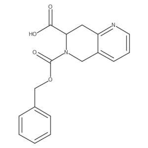 (7R)-6-[(benzyloxy)carbonyl]-5,6,7,8-tetrahydro-1,6-naphthyridine-7-carboxylic acid结构式