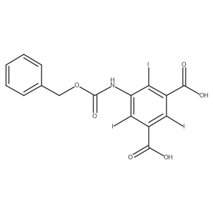5-{[(Benzyloxy)carbonyl]amino}-2,4,6-triiodobenzene-1,3-dicarboxylic acid结构式