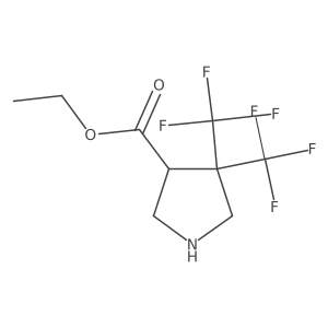Ethyl 4,4-bis(trifluoromethyl)pyrrolidine-3-carboxylate结构式
