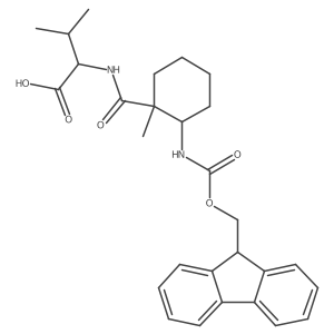 (2R)-2-{[2-({[(9H-fluoren-9-yl)methoxy]carbonyl}amino)-1-methylcyclohexyl]formamido}-3-methylbutanoic acid Structure