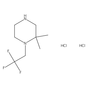 2,2-Dimethyl-1-(2,2,2-trifluoroethyl)piperazine dihydrochloride结构式