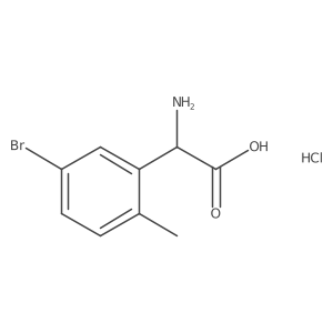 2-Amino-2-(5-bromo-2-methylphenyl)acetic acid hydrochloride结构式