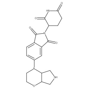 rac-5-[(4aR,7aS)-octahydropyrrolo[3,4-b][1,4]oxazin-4-yl]-2-(2,6-dioxopiperidin-3-yl)-2,3-dihydro-1H-isoindole-1,3-dione结构式