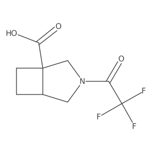 rac-(1R,5R)-3-(trifluoroacetyl)-3-azabicyclo[3.2.0]heptane-1-carboxylic acid结构式