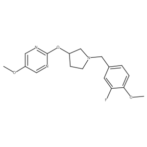 2-({1-[(3-Fluoro-4-methoxyphenyl)methyl]pyrrolidin-3-yl}oxy)-5-methoxypyrimidine Structure