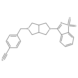 4-[[5-(1,1-Dioxo-1,2-benzothiazol-3-yl)-1,3,3a,4,6,6a-hexahydropyrrolo[3,4-c]pyrrol-2-yl]methyl]benzonitrile Structure