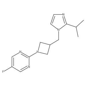 5-fluoro-2-(3-{[2-(propan-2-yl)-1H-imidazol-1-yl]methyl}azetidin-1-yl)pyrimidine结构式