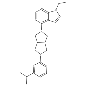 9-ethyl-6-{5-[2-(propan-2-yl)pyrimidin-4-yl]-octahydropyrrolo[3,4-c]pyrrol-2-yl}-9H-purine结构式