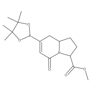 methyl (3S)-5-oxo-7-(4,4,5,5-tetramethyl-1,3,2-dioxaborolan-2-yl)-2,3,8,8a-tetrahydro-1H-indolizine-3-carboxylate结构式