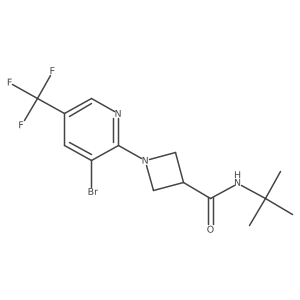 1-[3-bromo-5-(trifluoromethyl)pyridin-2-yl]-N-tert-butylazetidine-3-carboxamide结构式