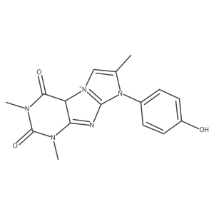 6-(4-hydroxyphenyl)-2,4,7-trimethyl-9aH-purino[7,8-a]imidazol-9-ium-1,3-dione Structure