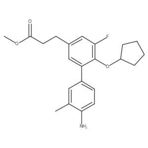 Methyl 4a(2)-amino-6-(cyclopentyloxy)-5-fluoro-3a(2)-methyl[1,1a(2)-biphenyl]-3-propanoate Structure