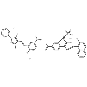 Cobaltate(2-), [2,4-dihydro-4-[(2-hydroxy-5-nitrophenyl)azo]-5-methyl-2-phenyl-3H-pyrazol-3-onato(2-)][3-hydroxy-4-[(2-hydroxy-1-naphthalenyl)azo]-7-nitro-1-naphthalenesulfonato(3-)]-, dihydrogen Structure
