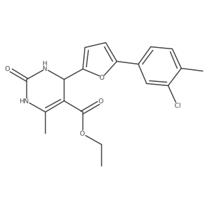 Ethyl 4-(5-(3-chloro-4-methylphenyl)-2-furyl)-6-methyl-2-oxo-1,2,3,4-tetrahydro-5-pyrimidinecarboxylate结构式