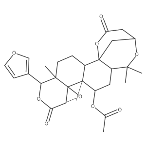 (7alpha,10beta)-1(10->19)-Abeo-7-acetoxyisoobacun-3,10-olide结构式