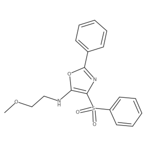 4-(benzenesulfonyl)-N-(2-methoxyethyl)-2-phenyl-1,3-oxazol-5-amine结构式