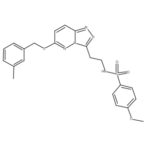 4-methoxy-N-(2-(6-((3-methylbenzyl)thio)-[1,2,4]triazolo[4,3-b]pyridazin-3-yl)ethyl)benzenesulfonamide结构式