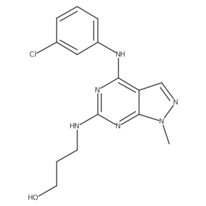 3-((4-((3-chlorophenyl)amino)-1-methyl-1H-pyrazolo[3,4-d]pyrimidin-6-yl)amino)propan-1-ol Structure