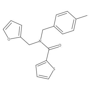 N-(furan-2-ylmethyl)-N-(4-methylbenzyl)thiophene-2-carboxamide结构式