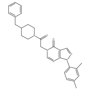 5-(2-(4-benzylpiperidin-1-yl)-2-oxoethyl)-1-(2,4-dimethylphenyl)-1H-pyrazolo[3,4-d]pyrimidin-4(5H)-one结构式