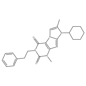 8-cyclohexyl-1,7-dimethyl-3-phenethyl-1H-imidazo[2,1-f]purine-2,4(3H,8H)-dione结构式