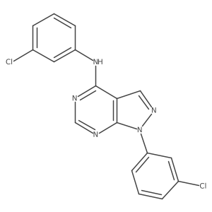 N,1-bis(3-chlorophenyl)-1H-pyrazolo[3,4-d]pyrimidin-4-amine结构式