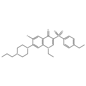 1-ethyl-3-((4-ethylphenyl)sulfonyl)-6-fluoro-7-(4-propylpiperazin-1-yl)quinolin-4(1H)-one结构式