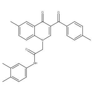 N-(3,4-dimethylphenyl)-2-(6-methyl-3-(4-methylbenzoyl)-4-oxoquinolin-1(4H)-yl)acetamide Structure
