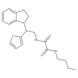 N1-(2-(furan-2-yl)-2-(indolin-1-yl)ethyl)-N2-(2-methoxyethyl)oxalamide结构式