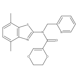 N-(4,7-dimethylbenzo[d]thiazol-2-yl)-N-(pyridin-2-ylmethyl)-5,6-dihydro-1,4-dioxine-2-carboxamide Structure