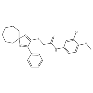 N-(3-Chloro-4-methoxyphenyl)-2-({3-phenyl-1,4-diazaspiro[4.6]undeca-1,3-dien-2-YL}sulfanyl)acetamide结构式