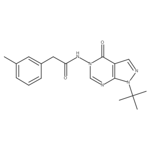 N-(1-(tert-butyl)-4-oxo-1H-pyrazolo[3,4-d]pyrimidin-5(4H)-yl)-2-(m-tolyl)acetamide结构式