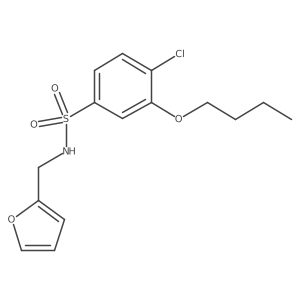 3-butoxy-4-chloro-N-(2-furylmethyl)benzenesulfonamide结构式