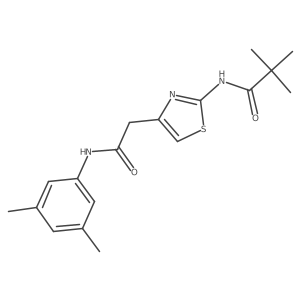 N-(4-{[(3,5-dimethylphenyl)carbamoyl]methyl}-1,3-thiazol-2-yl)-2,2-dimethylpropanamide结构式
