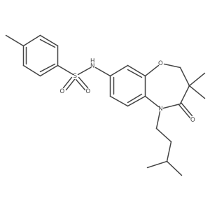 N-(5-isopentyl-3,3-dimethyl-4-oxo-2,3,4,5-tetrahydrobenzo[b][1,4]oxazepin-8-yl)-4-methylbenzenesulfonamide Structure