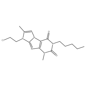 8-(2-Chloroethyl)-1,7-dimethyl-3-pentyl-1,3,5-trihydro-4-imidazolino[1,2-h]pur ine-2,4-dione结构式