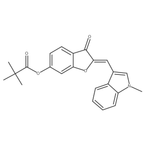 (2E)-2-[(1-methyl-1H-indol-3-yl)methylidene]-3-oxo-2,3-dihydro-1-benzofuran-6-yl 2,2-dimethylpropanoate Structure
