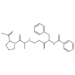 L-Proline, 1-[N-[4-(benzoylamino)-3-oxo-5-phenylpentyl]-L-alanyl]-, (S)- Structure