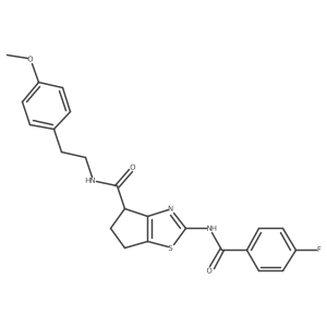 2-(4-fluorobenzamido)-N-(4-methoxyphenethyl)-5,6-dihydro-4H-cyclopenta[d]thiazole-4-carboxamide Structure