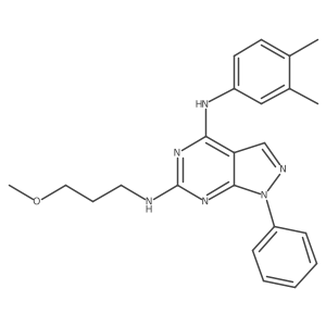 N4-(3,4-dimethylphenyl)-N6-(3-methoxypropyl)-1-phenyl-1H-pyrazolo[3,4-d]pyrimidine-4,6-diamine结构式