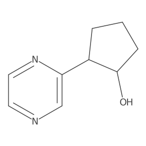 rac-(1R,2S)-2-(pyrazin-2-yl)cyclopentan-1-ol结构式