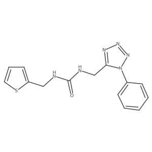 1-((1-phenyl-1H-tetrazol-5-yl)methyl)-3-(thiophen-2-ylmethyl)urea结构式