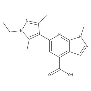 6-(1-ethyl-3,5-dimethyl-1H-pyrazol-4-yl)-1-methyl-1H-pyrazolo[3,4-b]pyridine-4-carboxylic acid Structure
