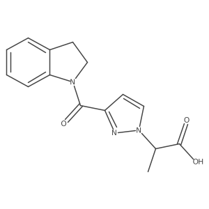 2-[3-(2,3-Dihydroindole-1-carbonyl)pyrazol-1-yl]propanoic acid Structure