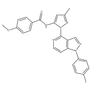 N-(1-(1-(4-fluorophenyl)-1H-pyrazolo[3,4-d]pyrimidin-4-yl)-3-methyl-1H-pyrazol-5-yl)-4-methoxybenzamide Structure